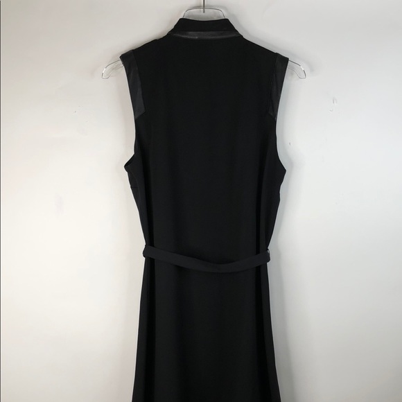 Parker Black with Leather Trim Tunic Dress - Picture 2 of 7